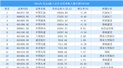 2025年北京A股上市公司营业收入排行榜TOP100（附榜单）