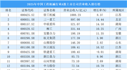 2025年中国工程机械行业A股上市公司营业收入排行榜（附榜单）