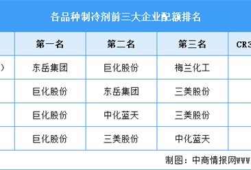 2026年中国制冷剂生产配额及企业配额排名预测分析（图）