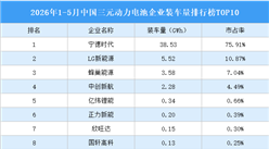 2026年1-5月中国三元动力电池企业装车量排行榜TOP10（附榜单）