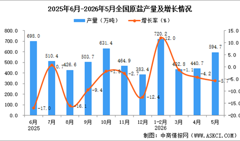 2026年5月全国原盐产量数据统计分析