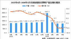 2026年5月全国初级形态塑料产量数据统计分析