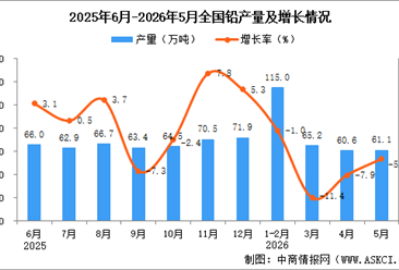 2026年5月全国铅产量数据统计分析
