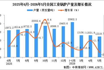 2026年5月全国工业锅炉产量数据统计分析