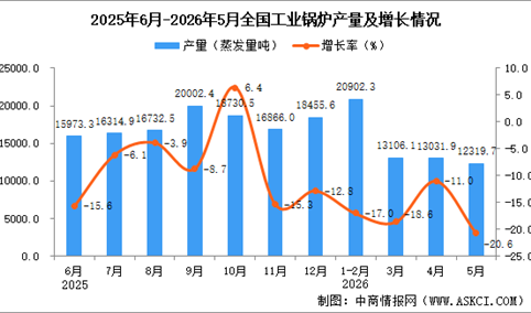 2026年5月全国工业锅炉产量数据统计分析