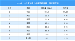 2026年1-5月全球动力电池装机量前十国家排行榜（附榜单）