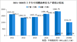 2026年上半年中国燃油摩托车产销情况：销量同比增长12.44%（图）