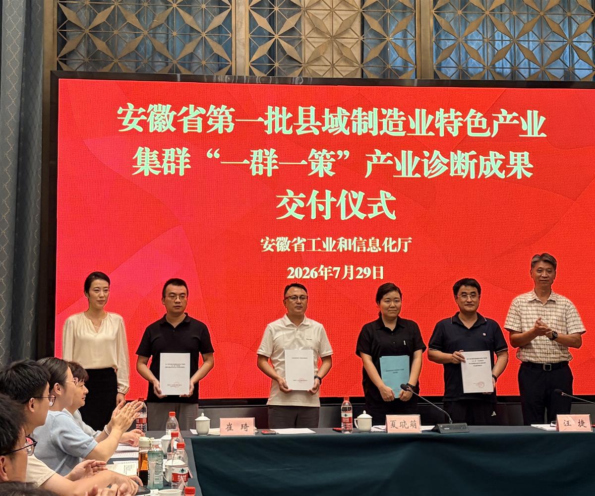 中商产业研究院圆满完成安徽省第一批县域制造业特色产业集群“一群一策”诊断工作