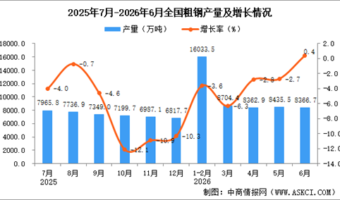 2026年6月全国粗钢产量数据统计分析