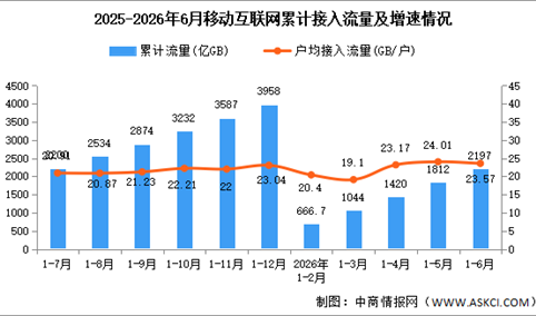 2026年1-6月中国通信业移动互联网及移动短信业务分析（图）