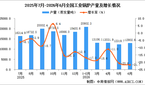 2026年6月全国工业锅炉产量数据统计分析