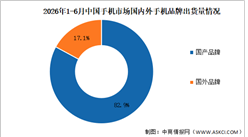2026年1-6月中国手机行业国内外品牌出货量及上市情况分析（图）
