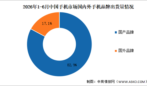 2026年1-6月中国手机行业国内外品牌出货量及上市情况分析（图）