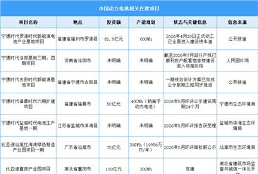2026年中国动力电池销量及在建项目预测分析（图）
