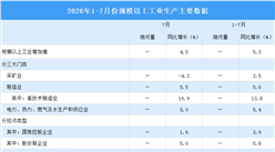 2026年7月中国规上工业增加值增长4.5% 制造业增长5.5%（图）