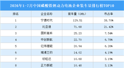 2026年1-7月中国磷酸铁锂动力电池企业装车量排行榜TOP10（附榜单）