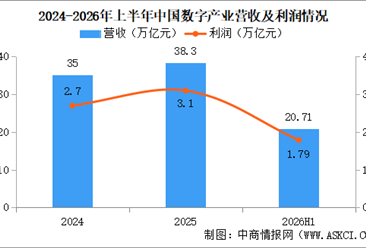 2026年上半年中国数字产业运行情况：利润总额同比增长19.3%（图）