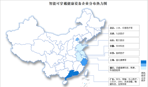 2026年中国智能可穿戴健康设备重点企业及企业分布分析（图）