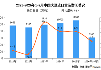 2026年1-7月中国大豆进口数据统计分析：进口金额同比增长8.1%（图）