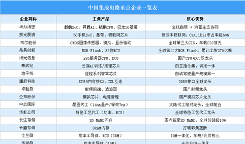 2026年中国集成电路竞争格局及重点企业分析（图）