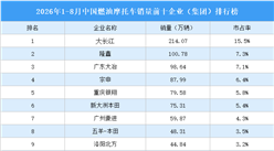 2026年1-8月中国燃油摩托车销量前十企业（集团）排行榜（附榜单）