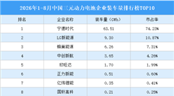 2026年1-8月中国三元动力电池企业装车量排行榜TOP10（附榜单）