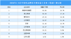 2026年1-9月中国电动摩托车销量前十企业（集团）排行榜（附榜单）