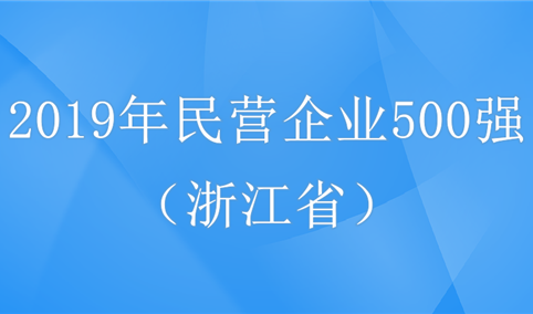2019年中国民营企业500强排行榜（浙江省企业名单）