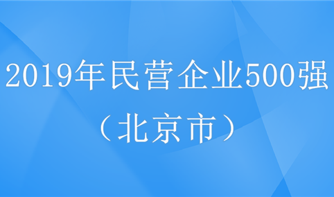2019年中国民营企业500强排行榜（北京市企业名单）