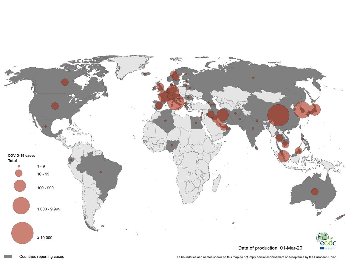 2020全球疫情分布图图片