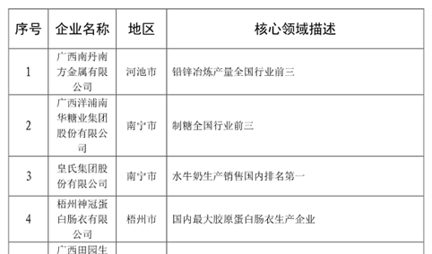 2020年广西最具竞争力的民营企业排行榜（TOP15）