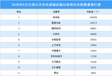 蔚来将建3万根目的地充电桩 全国充电桩运营商保有量分析（图）