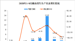 2020年9月湖南省汽车产量数据统计分析