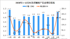 2020年12月河北省铜材产量数据统计分析
