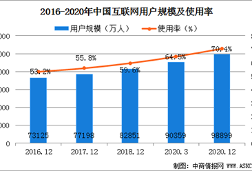 最新数据！2020年我国网民规模达9.89亿 互联网普及率超70%（图）