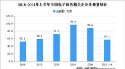 2021年上半年中國電商企業大數據分析：新增57.07萬家
