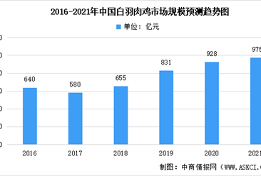 2021年中國白羽肉雞市場現狀數據分析：市場規模可達975億元