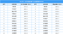 2021年1-9月中国房地产企业销售榜TOP200