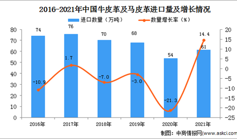2021年度中国牛皮革及马皮革进口数据统计分析