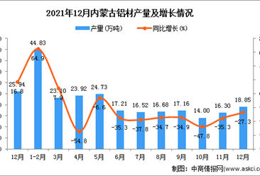 2021年1-12月内蒙古铝材产量数据统计分析