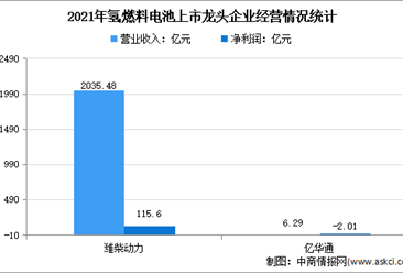 2022年中國氫燃料電池行業上市龍頭企業市場競爭格局分析（圖）