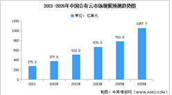 2022年中国公有云市场规模及市场结构预测分析（图）