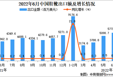 2022年6月中國鞋靴出口數據統計分析