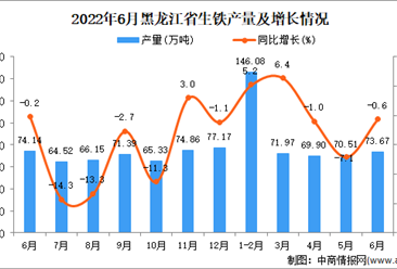 2022年6月黑龙江生铁产量数据统计分析