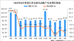 2022年6月黑龙江交流电动机产量数据统计分析