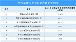 2022年中国光伏电站投资企业20强排行榜（附榜单）