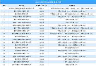 盘点：重庆地区500强企业（2022）