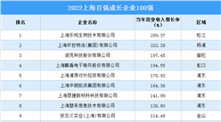 2022上海百強成長企業100強排行榜（附榜單）