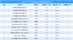产业投资情报：2022年1-10月南京重点企业投资拿地TOP50