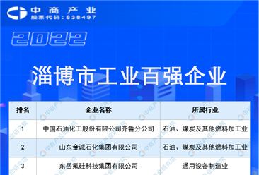 2022淄博市工业百强企业排行榜（附榜单）